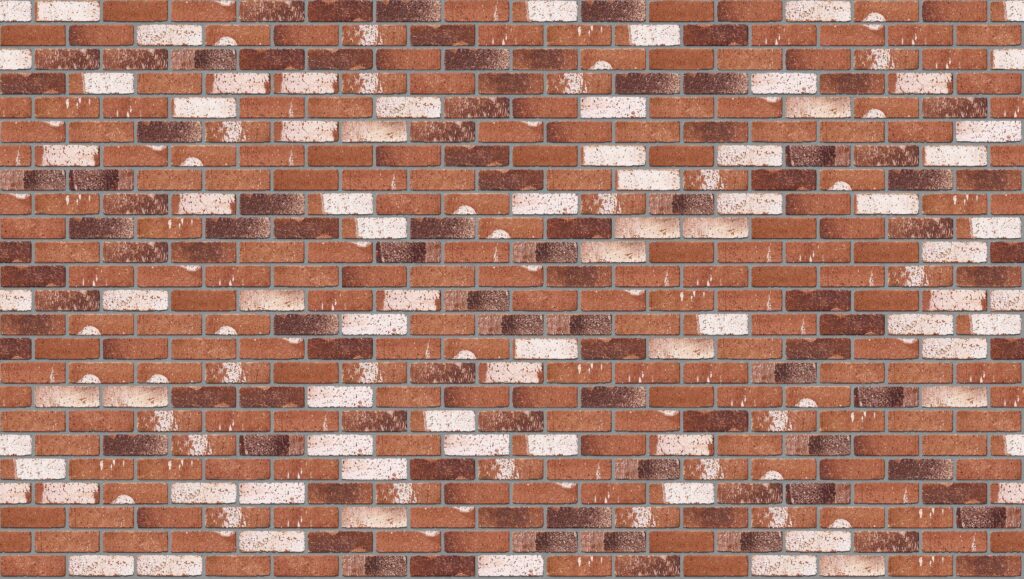 Bishop House Tumbled Half 3570 x 2016 mm Midland Brick texture Grey mortar