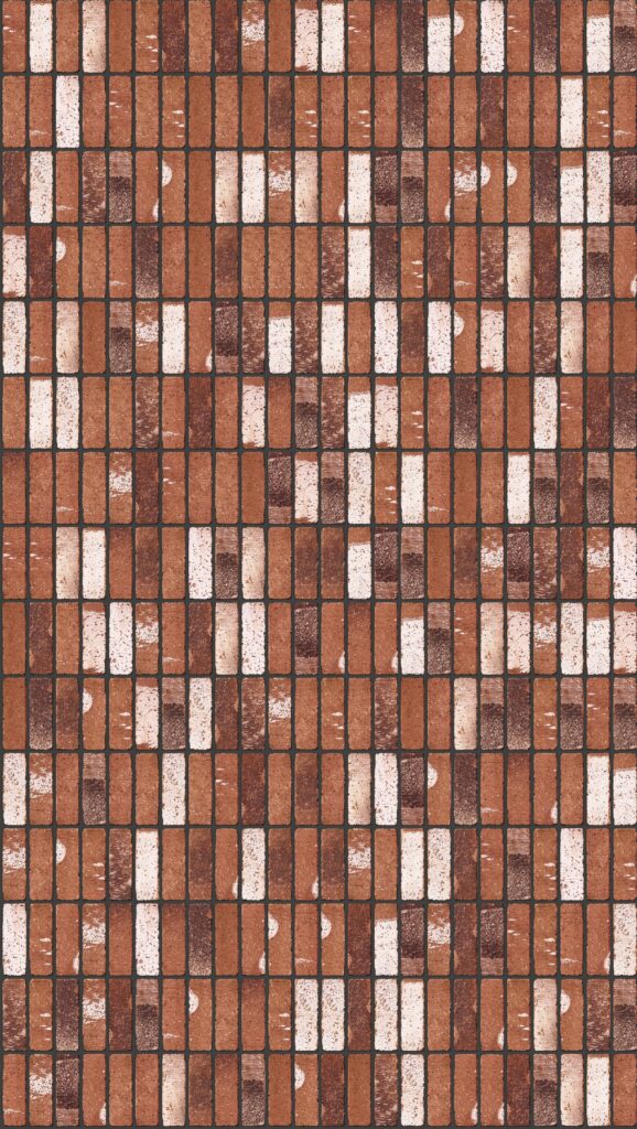 Bishop House Tumbled Soldier 2016 x 3570 mm Midland Brick texture Charcoal mortar