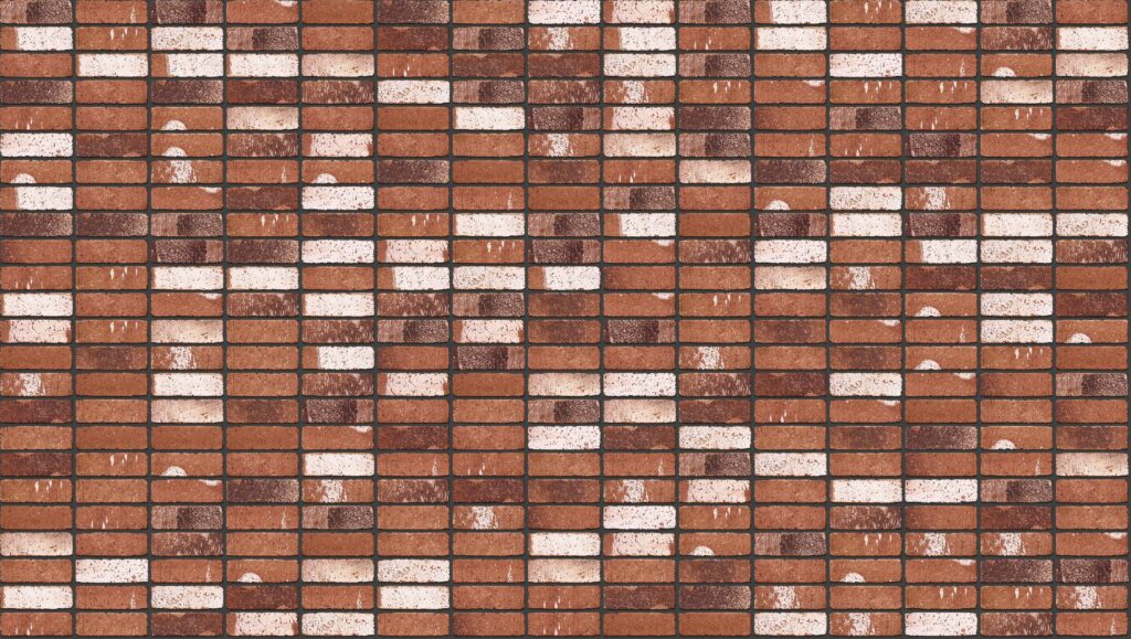 Bishop House Tumbled Stack 3570 x 2016 mm Midland Brick texture Charcoal mortar
