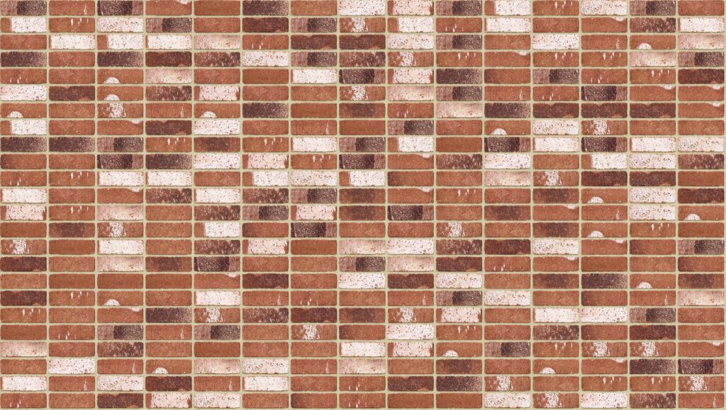 Bishop House Tumbled Stack 3570 x 2016 mm Midland Brick texture Cream mortar