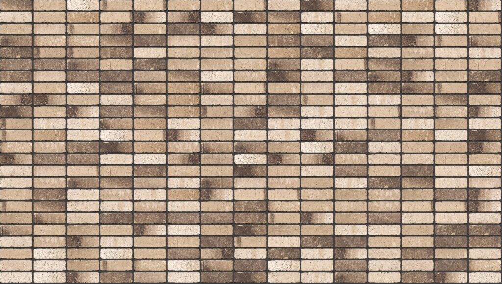 Laneway Vibe Tumbled Stack 3570 x 2016 mm Midland Brick texture Charcoal mortar