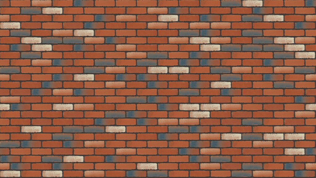 Restoration Red Tumbled Half 3570 x 2016 mm Midland Brick texture Charcoal mortar