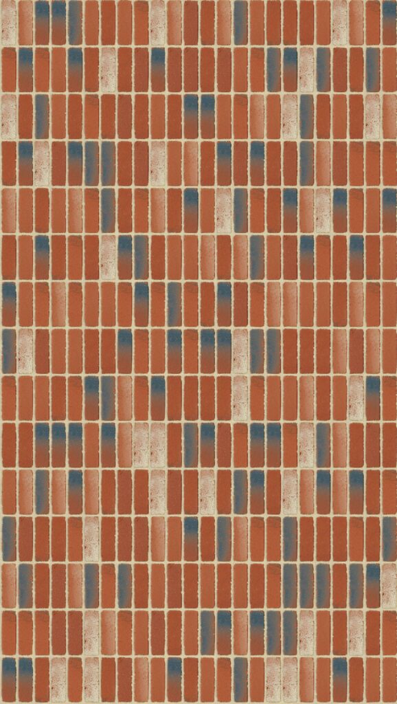 Restoration Red Tumbled Soldier 2016 x 3570 mm Midland Brick texture Cream mortar