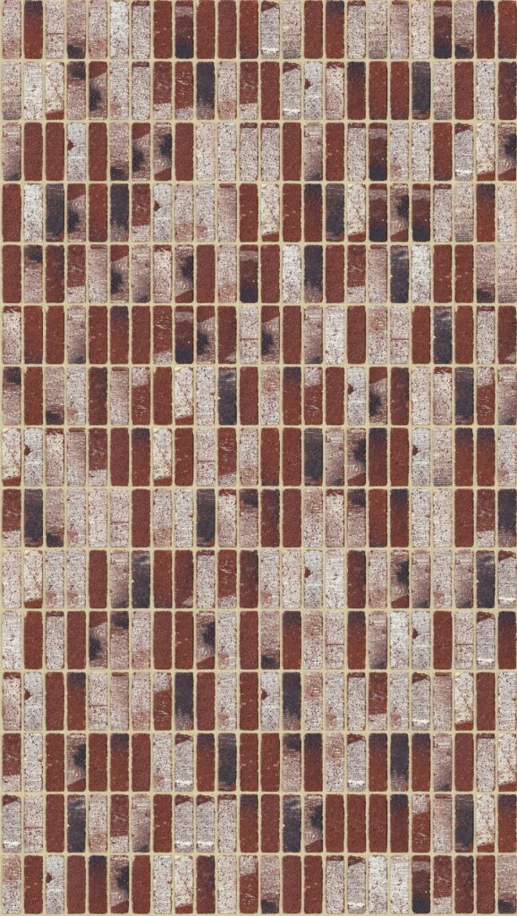Treasury Red Tumbled Soldier 2016 x 3570 mm Midland Brick texture Cream mortar
