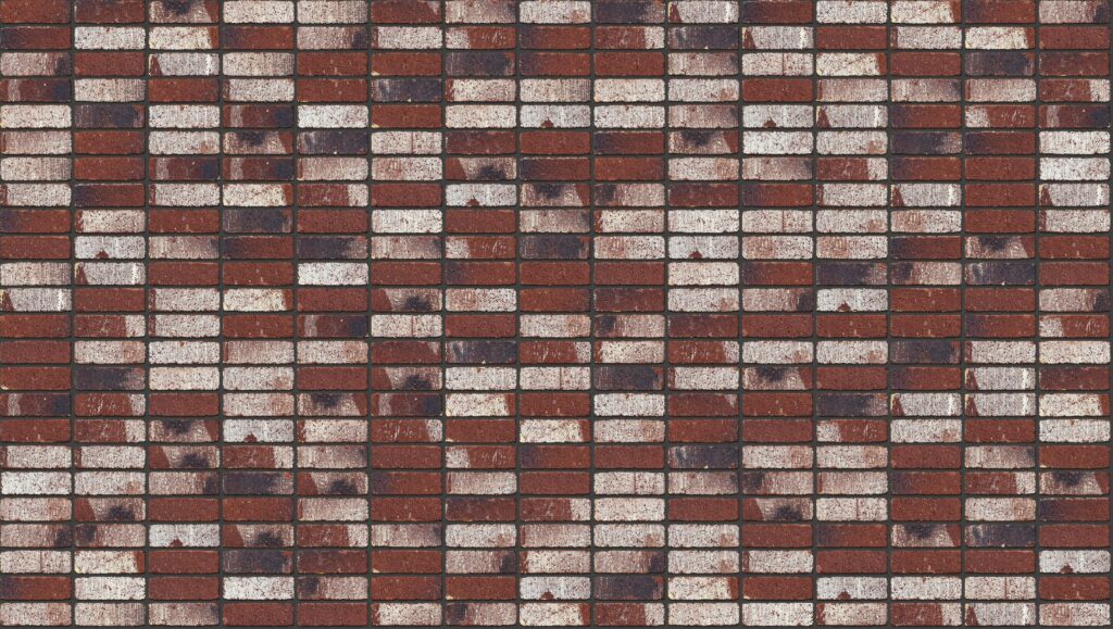 Treasury Red Tumbled Stack 3570 x 2016 mm Midland Brick texture Charcoal mortar