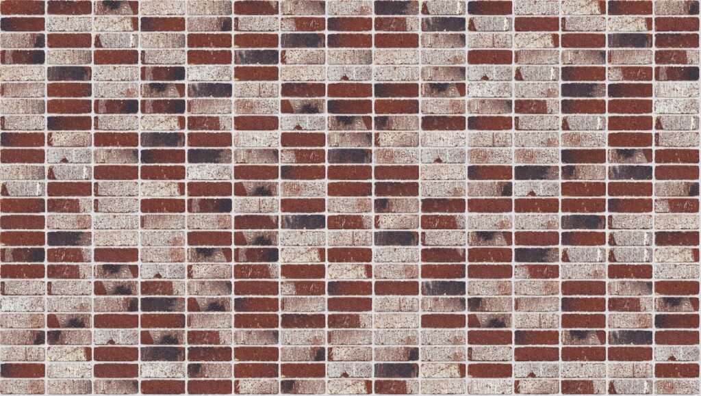 Treasury Red Tumbled Stack 3570 x 2016 mm Midland Brick texture White mortar